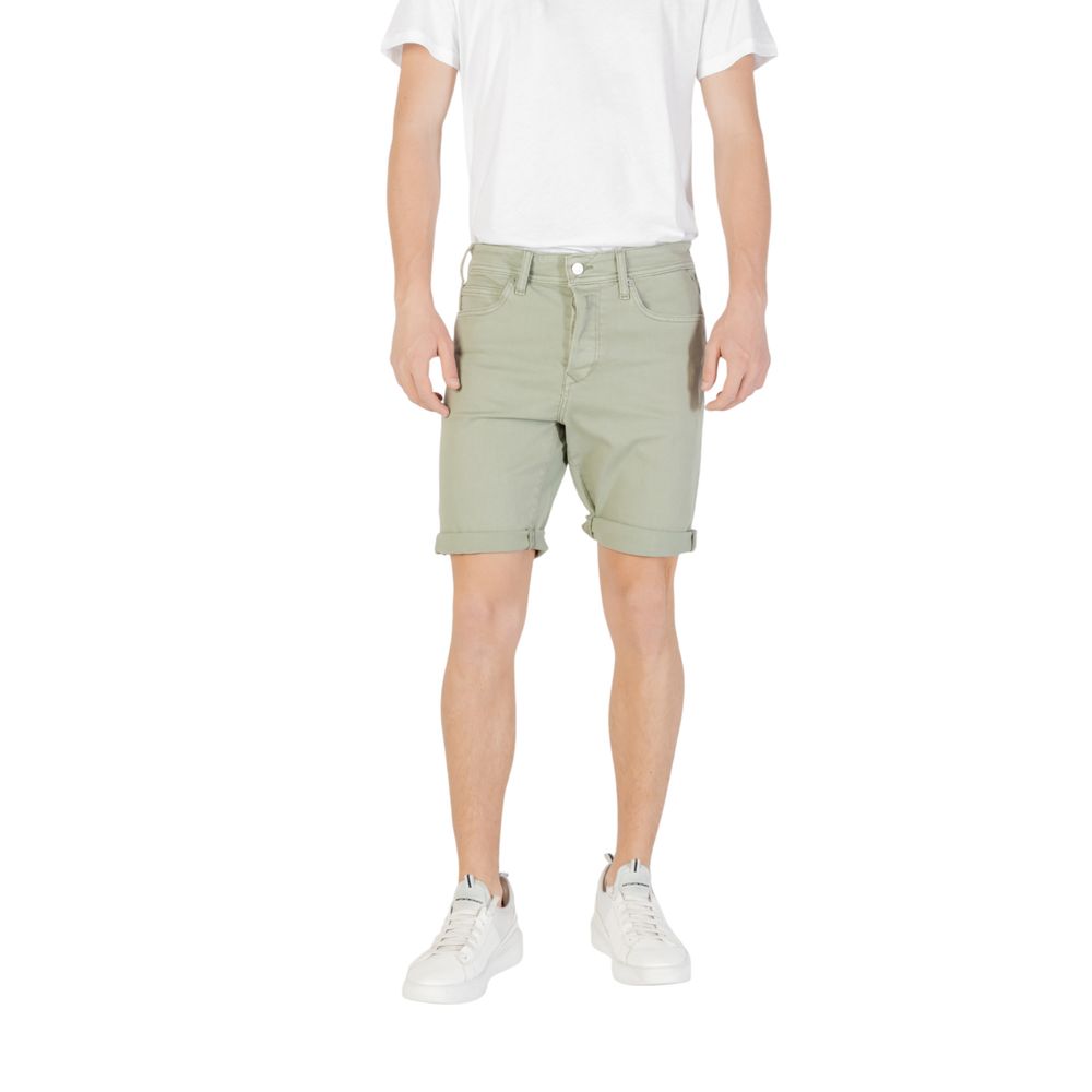 Bermudas de algodão verde Replay