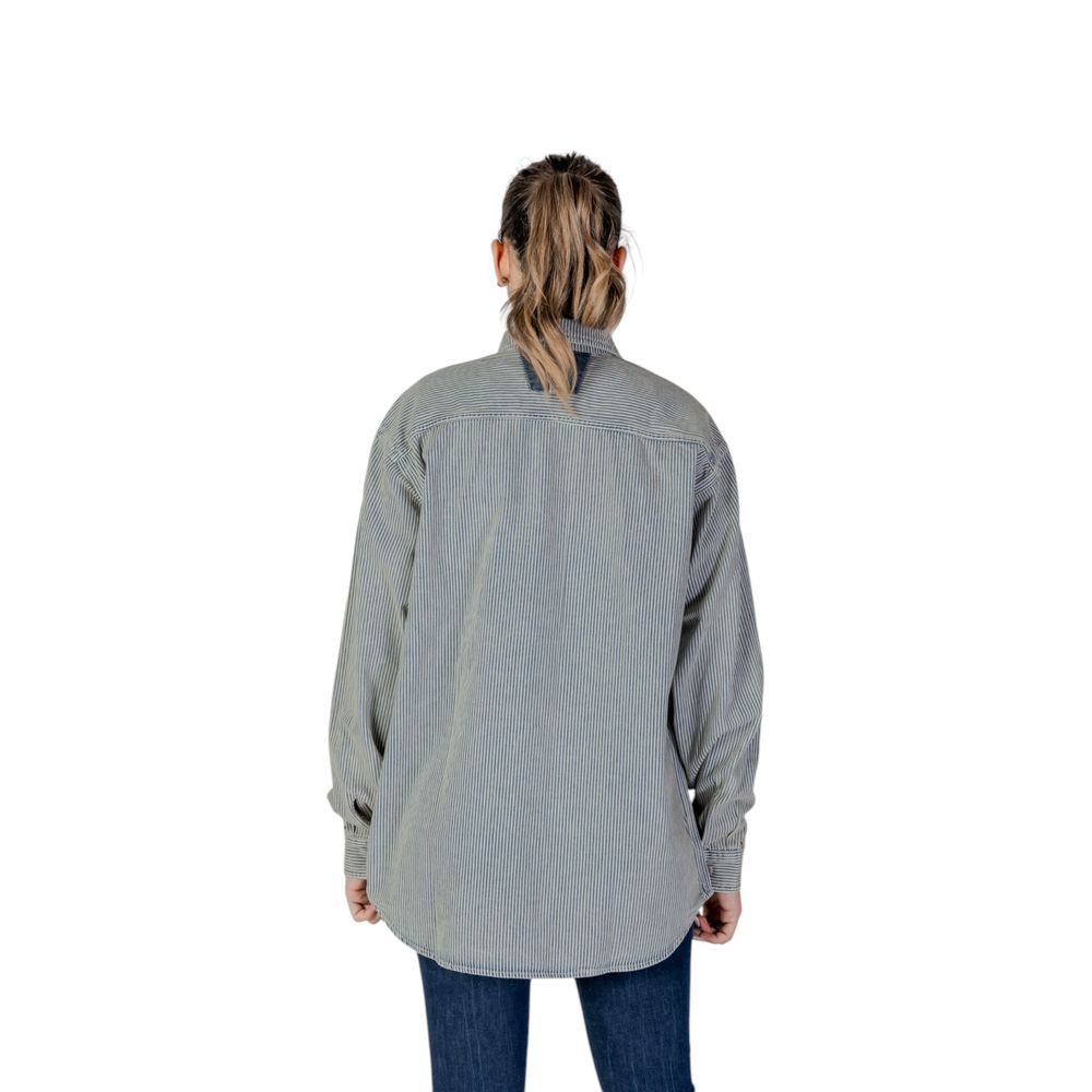 Replay Blaue Baumwollbluse