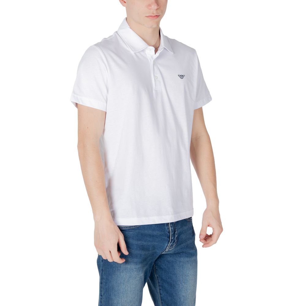 Emporio Armani Unterwäsche Weißes Baumwoll-Poloshirt