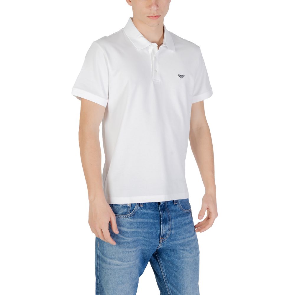 Emporio Armani Unterwäsche Weißes Baumwoll-Poloshirt