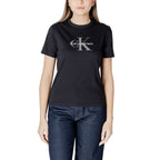 Schwarzes Baumwoll-T-Shirt von Calvin Klein Jeans