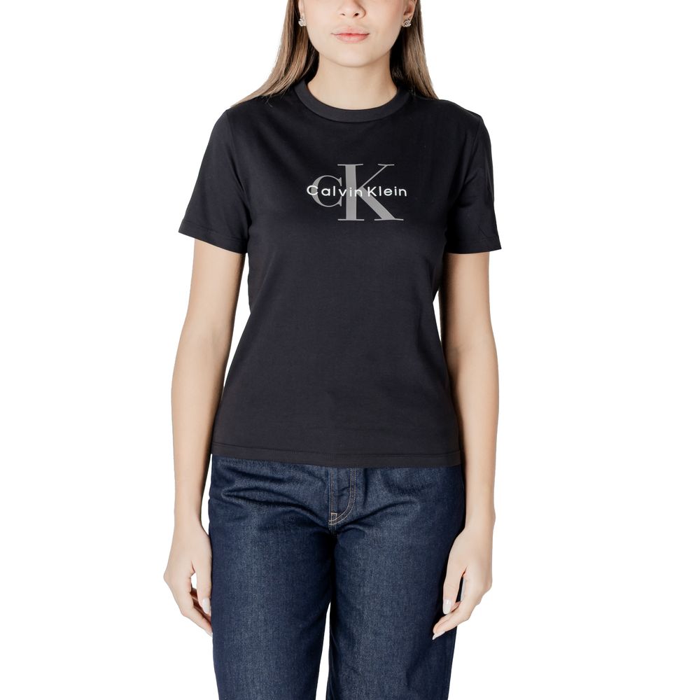 Schwarzes Baumwoll-T-Shirt von Calvin Klein Jeans