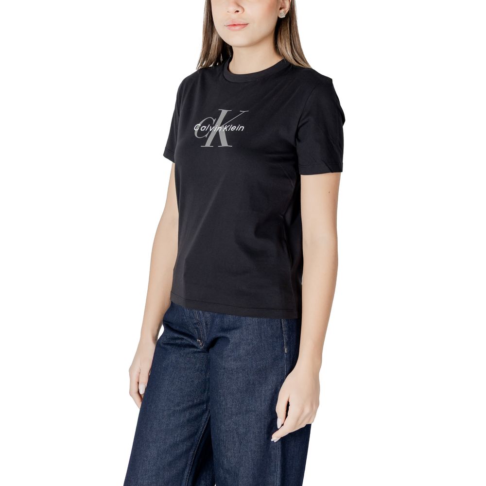 Schwarzes Baumwoll-T-Shirt von Calvin Klein Jeans