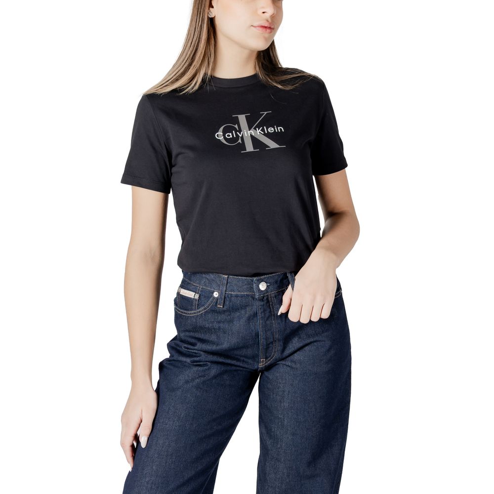 Schwarzes Baumwoll-T-Shirt von Calvin Klein Jeans