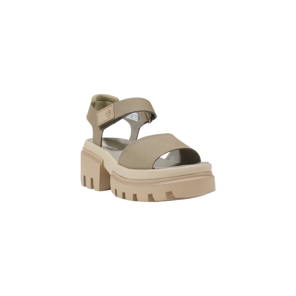 Timberland Beige Leder-Plateausandalen