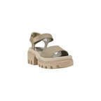 Timberland Beige Leder-Plateausandalen