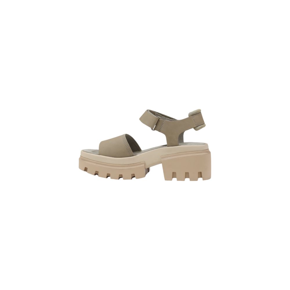 Timberland Beige Leder-Plateausandalen