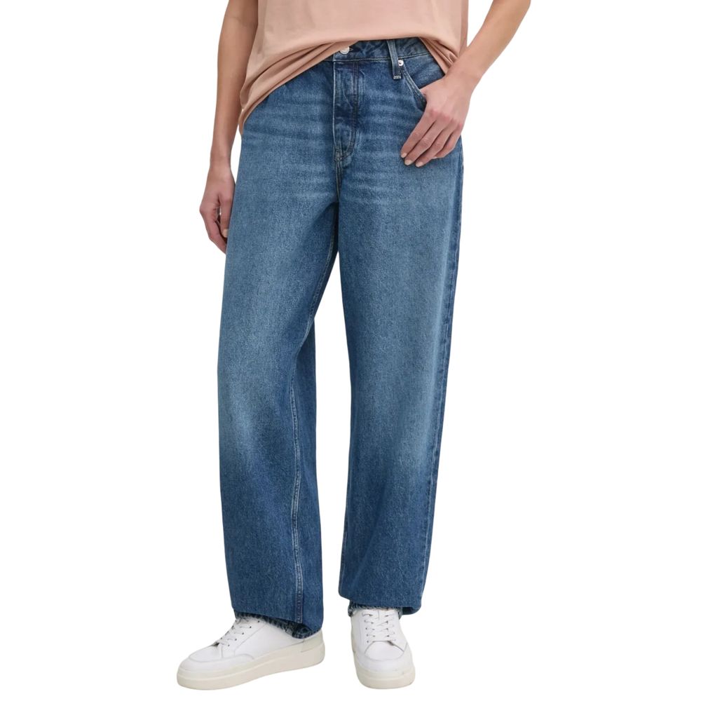 Calça de ganga Calvin Klein azul de algodão estilo Mom Jeans