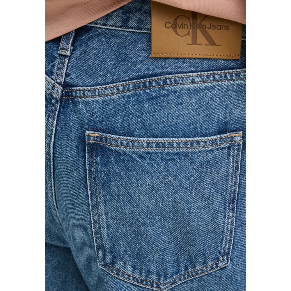 Calça de ganga Calvin Klein azul de algodão estilo Mom Jeans