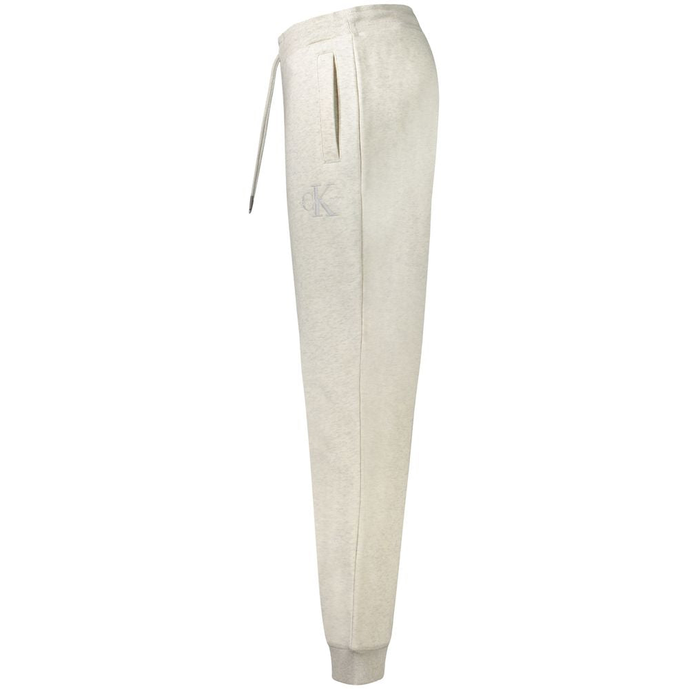 Calças de algodão cinzentas Calvin Klein