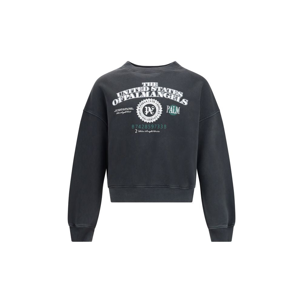 Sweatshirt preta de algodão Palm Angels