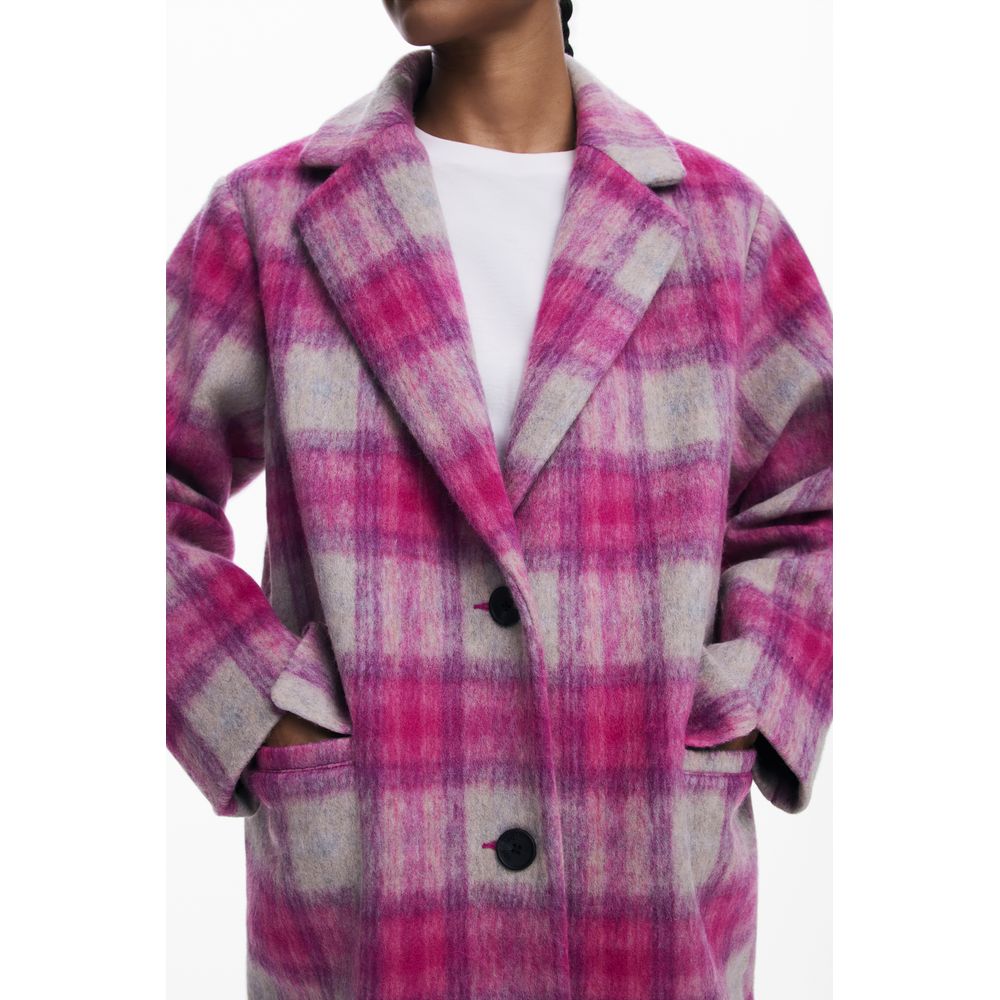 Desigual Pink Wool Women Coat