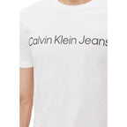 T-shirt branca de algodão Calvin Klein Jeans