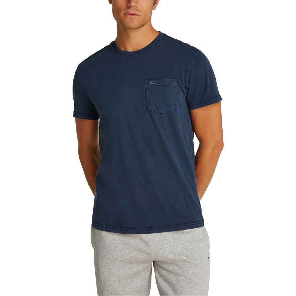 T-shirt azul de algodão Tommy Hilfiger Jeans