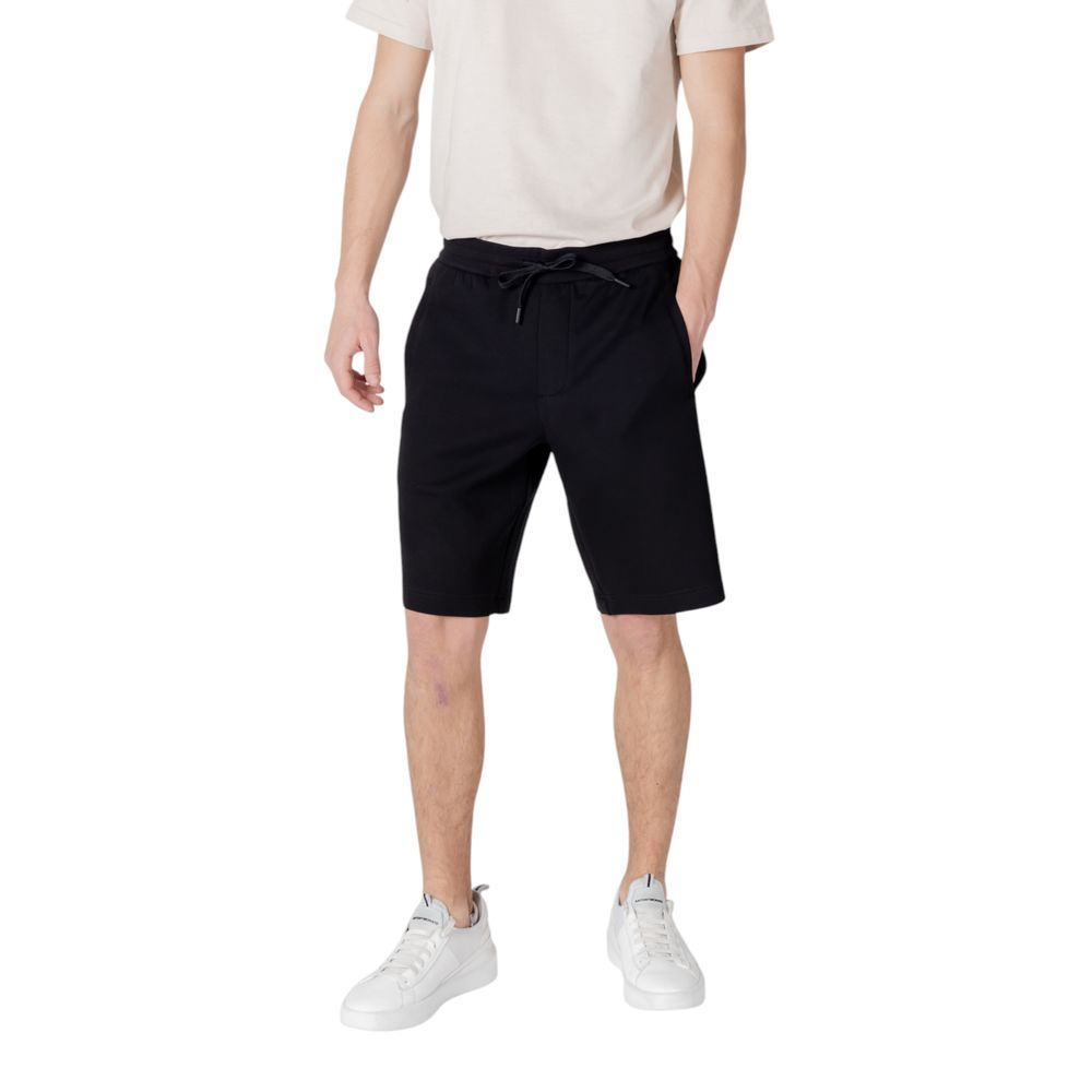 Bermudas de algodão pretas da Armani Exchange
