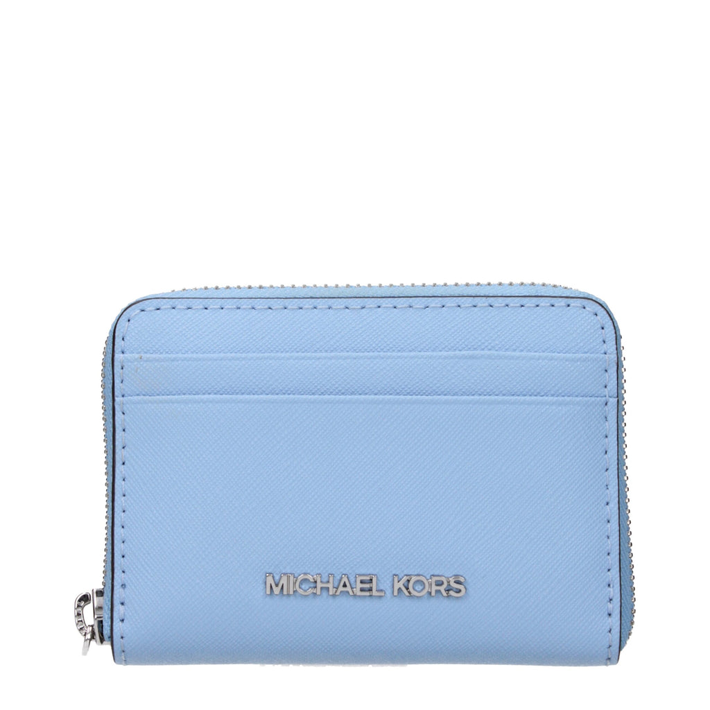 Porta-cartões Michael Kors em pele azul claro