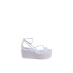 Weiße Calvin Klein Plateau-Sandalen aus Leder