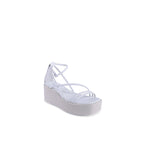 Weiße Calvin Klein Plateau-Sandalen aus Leder