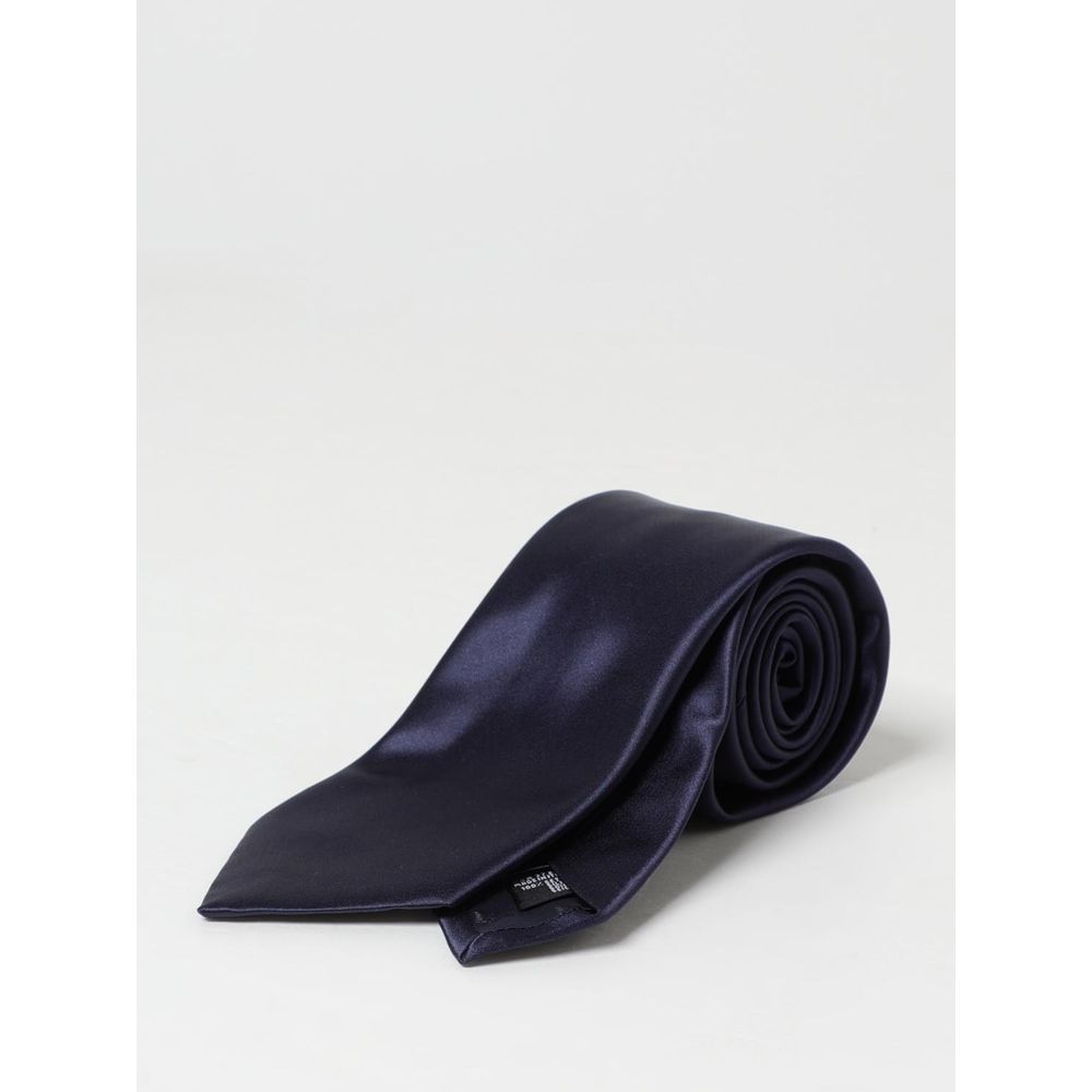 Gravata em seda azul Emporio Armani