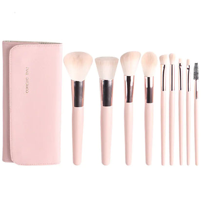 Makeup Brush Set with Wooden Handle and Brush Bag