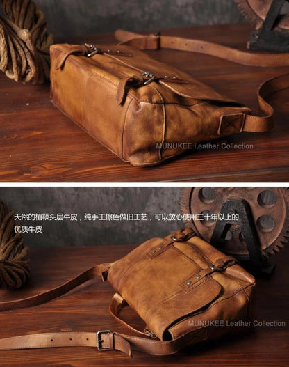 Vintage Genuine Leather Bag Men