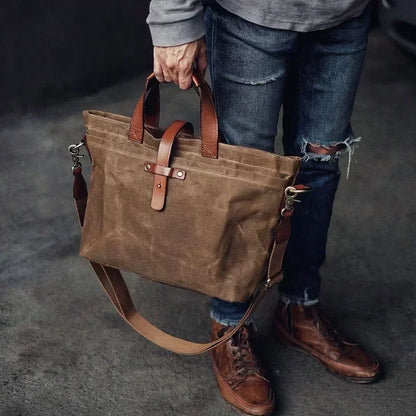 Thickened First-Layer Cowhide Waterproof Waxed Canvas