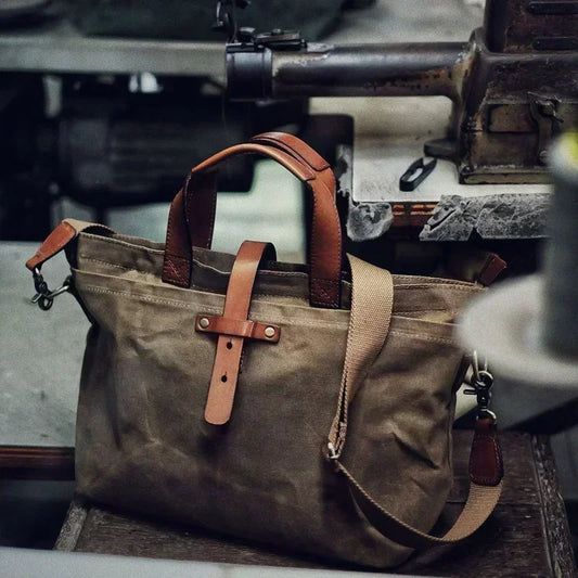 Thickened First-Layer Cowhide Waterproof Waxed Canvas