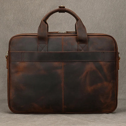 Men Briefcase Genuine Leather Laptop Bag 14 15.6"