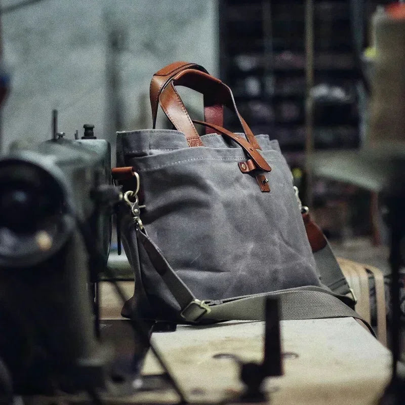 Thickened First-Layer Cowhide Waterproof Waxed Canvas