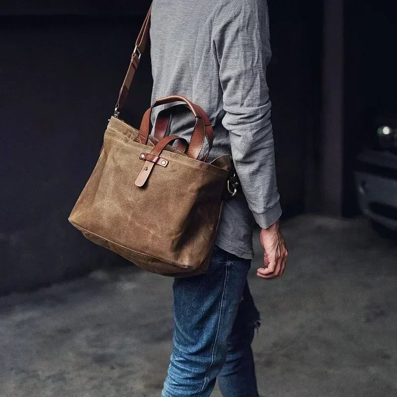 Thickened First-Layer Cowhide Waterproof Waxed Canvas