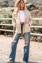 Parchment Suede Sherpa Lined Jacket