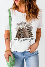White Leopard Christmas Tree T-shirt