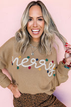 Smoke Gray Merry Christmas Dolman Sweater