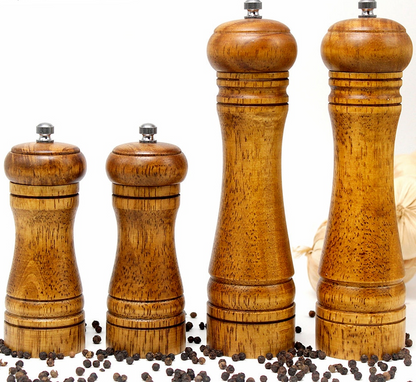 Eco-Friendly Handheld Wooden Spice Mills Set