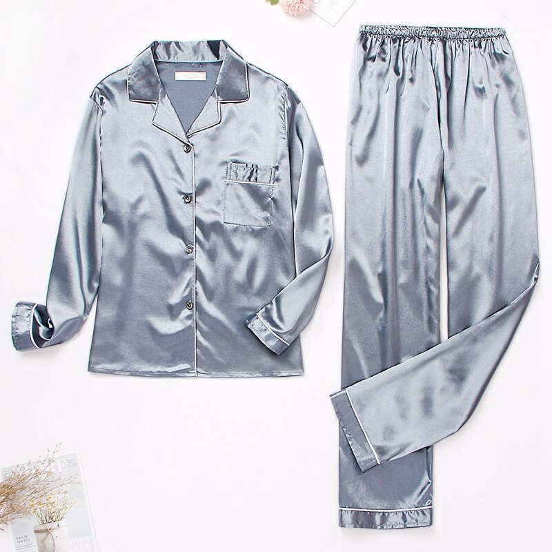 Women's Silk Solid Color Pajama Set