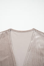 Smoke Gray Velvet Kimono