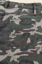 Calças cargo verdes de perna larga