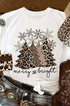 White Leopard Christmas Tree T-shirt