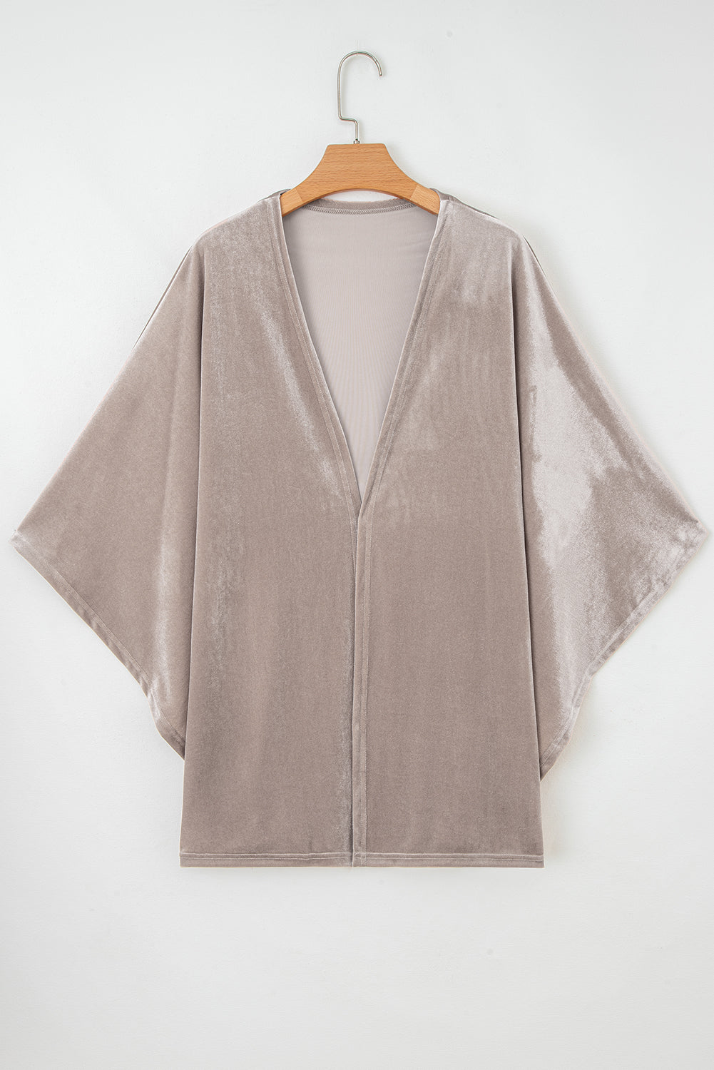 Smoke Gray Velvet Kimono