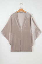 Smoke Gray Velvet Kimono
