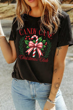 Black Candy Cane Christmas Club T-Shirt