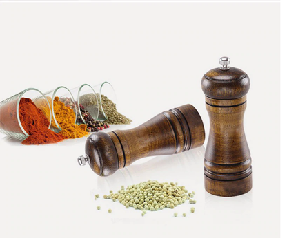 Eco-Friendly Handheld Wooden Spice Mills Set