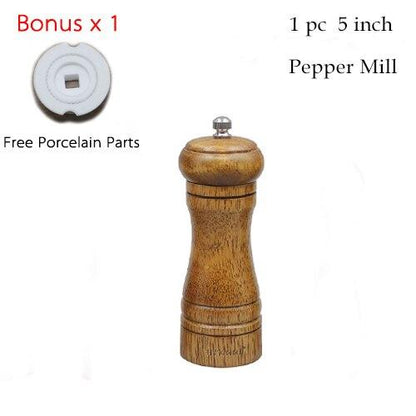 Eco-Friendly Handheld Wooden Spice Mills Set