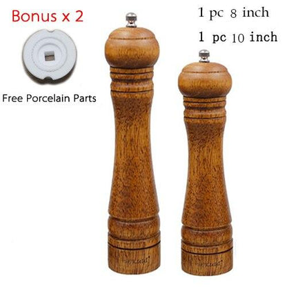 Eco-Friendly Handheld Wooden Spice Mills Set