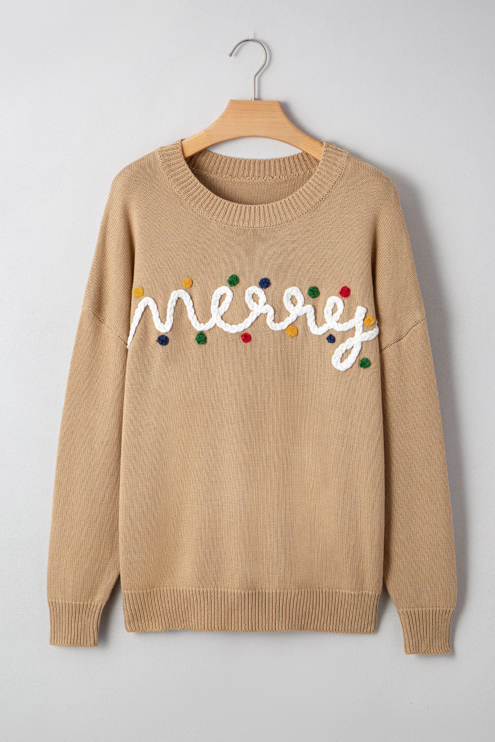 Smoke Gray Merry Christmas Dolman Sweater