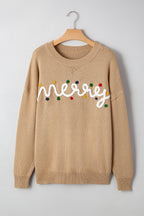 Smoke Gray Merry Christmas Dolman Sweater