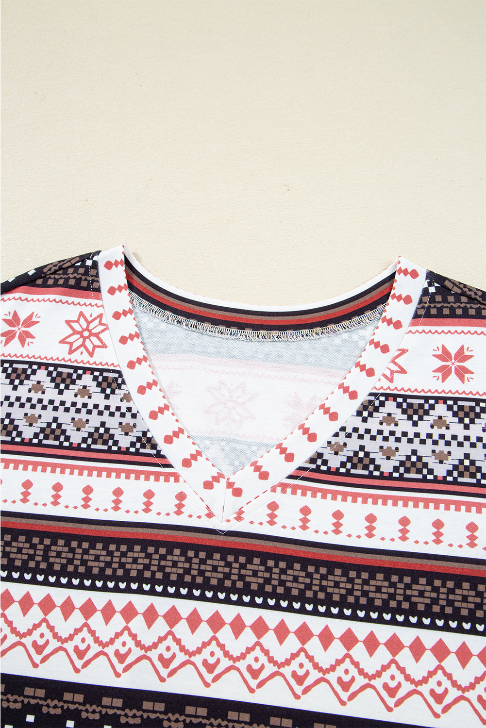 Black Retro Christmas Pattern Loose Pullover 2pcs