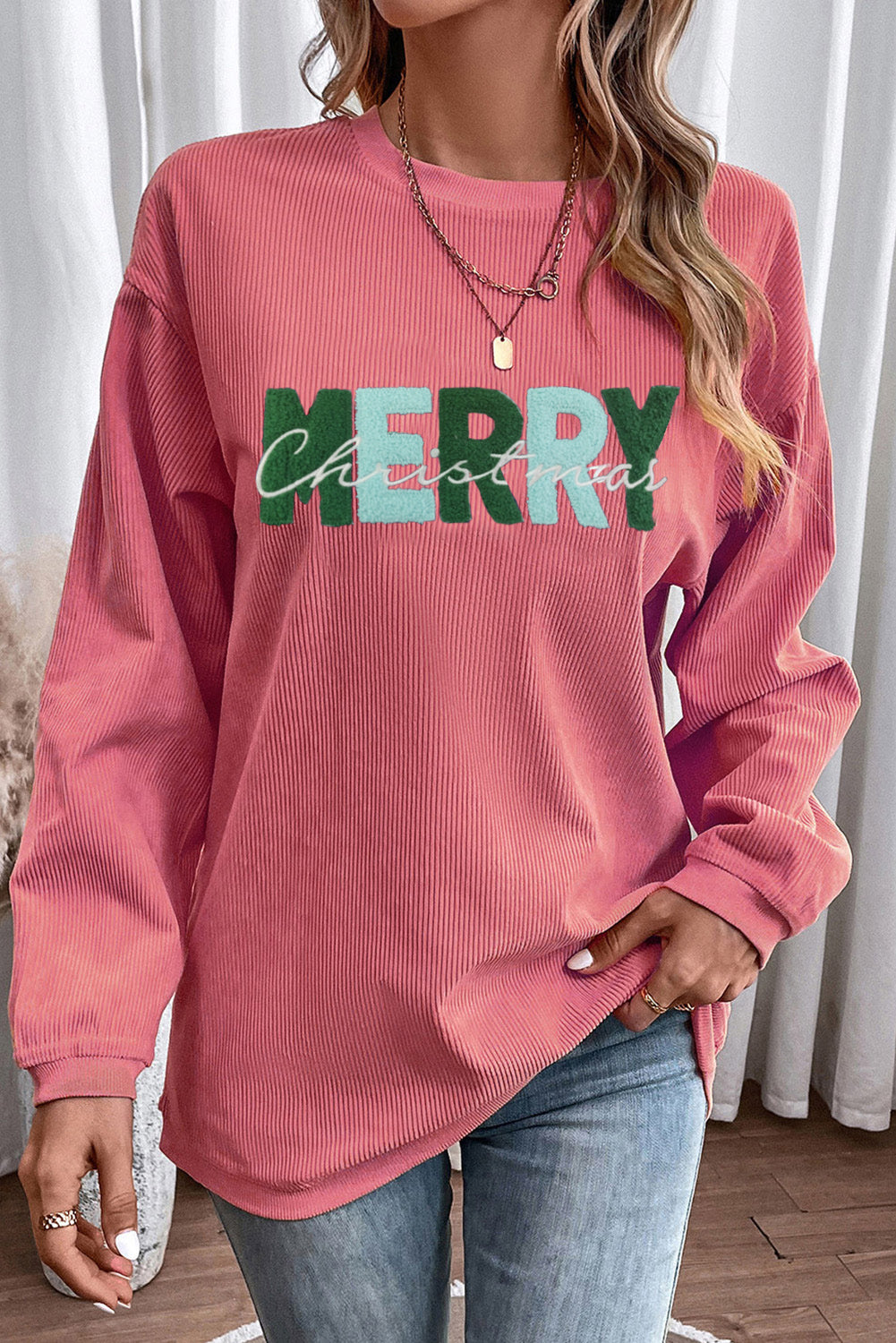 Strawberry Pink MERRY Christmas Sweatshirt